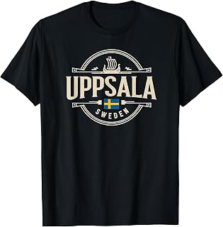 Uppsala Sweden Viking Ship Travel City Emblem T-Shirt