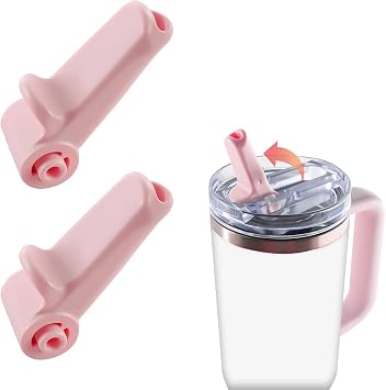 2Pcs Replacement Mouthpiece for Stanley Quencher ProTour 30oz 40oz, Plastic Straw Lid Bite Valve Spout for Stanley Handle Cup 12/20/64oz, Detachable Flip Leak Proof Nozzle Accessories