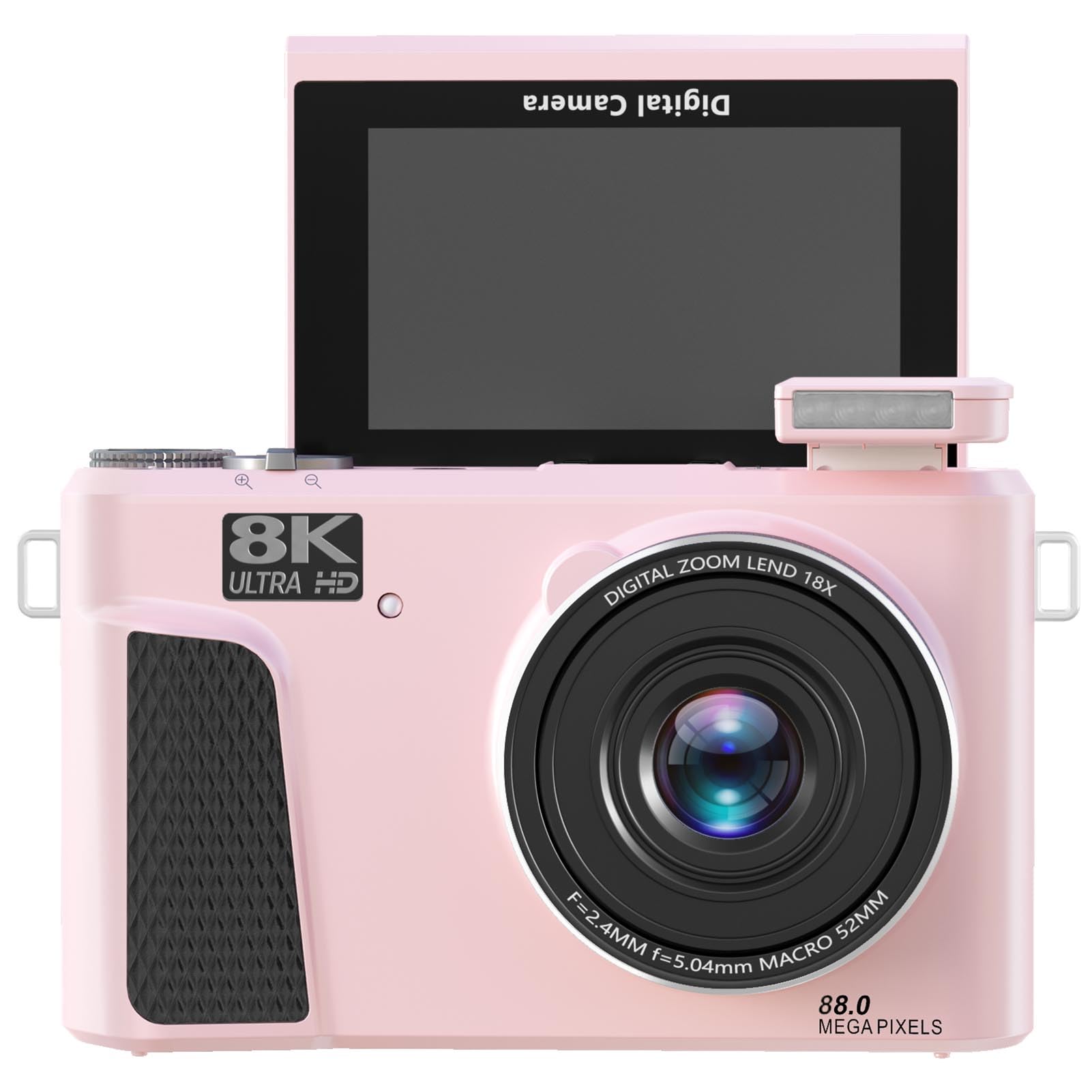 Zopsc 8K Digital Camera 88MP with WiFi, 18X Zoom and 3in Flip Screen, Autofocus Vlogging Camera with LED Fill Light, Live Streaming Webcam for Travel (Pink)-image-22