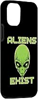 Vista 3 de iPhone 1212 Pro Aliens Exist Colorful Alien Head UFO Human Festival Costume Case