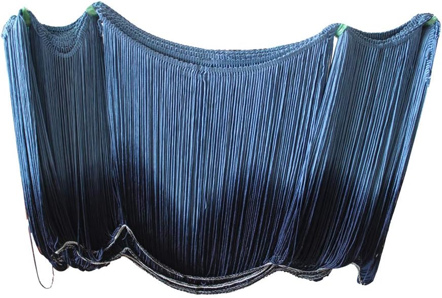 幅10インチ 2色 フリンジ トリム タッセル ラテン 衣類 カーテン アクセサリー マニュアル DIY レース (ブルー+ダークブ