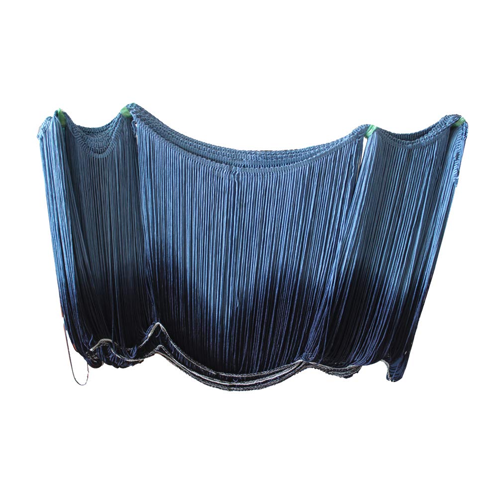 10yards de largeur 10inch bicolore bordure franges pompons latins vêtements rideaux accessoires manuel dentelle Bleu + bleu foncé