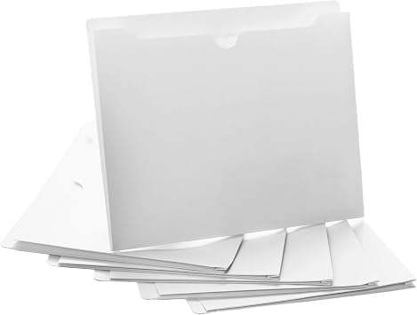 White File Jackets, 1 Inch Expansion, Letter Size, Reinforced Straight-Cut Tab, 6 Pack