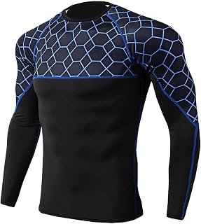 KXZD Mens Base Layers Tops Compression Shirt Longsleeve Running Baselayer Men's Compression Gym Long Sleeve Running Workout T-Shirt Warm Sweatshirt Comfortable Gym Running Top Workout Sports T Shirts