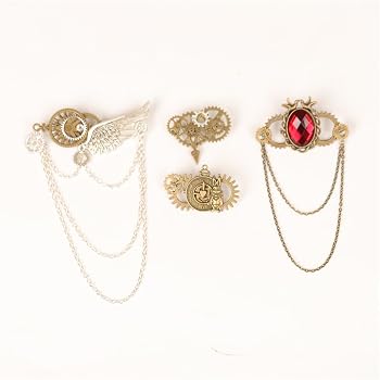 épingle à Poitrine Punk Homme Femme Broche Steampunk Vintage En Métal - Épingle à Revers Homme Femme - Style Punk Rétro - Argenté