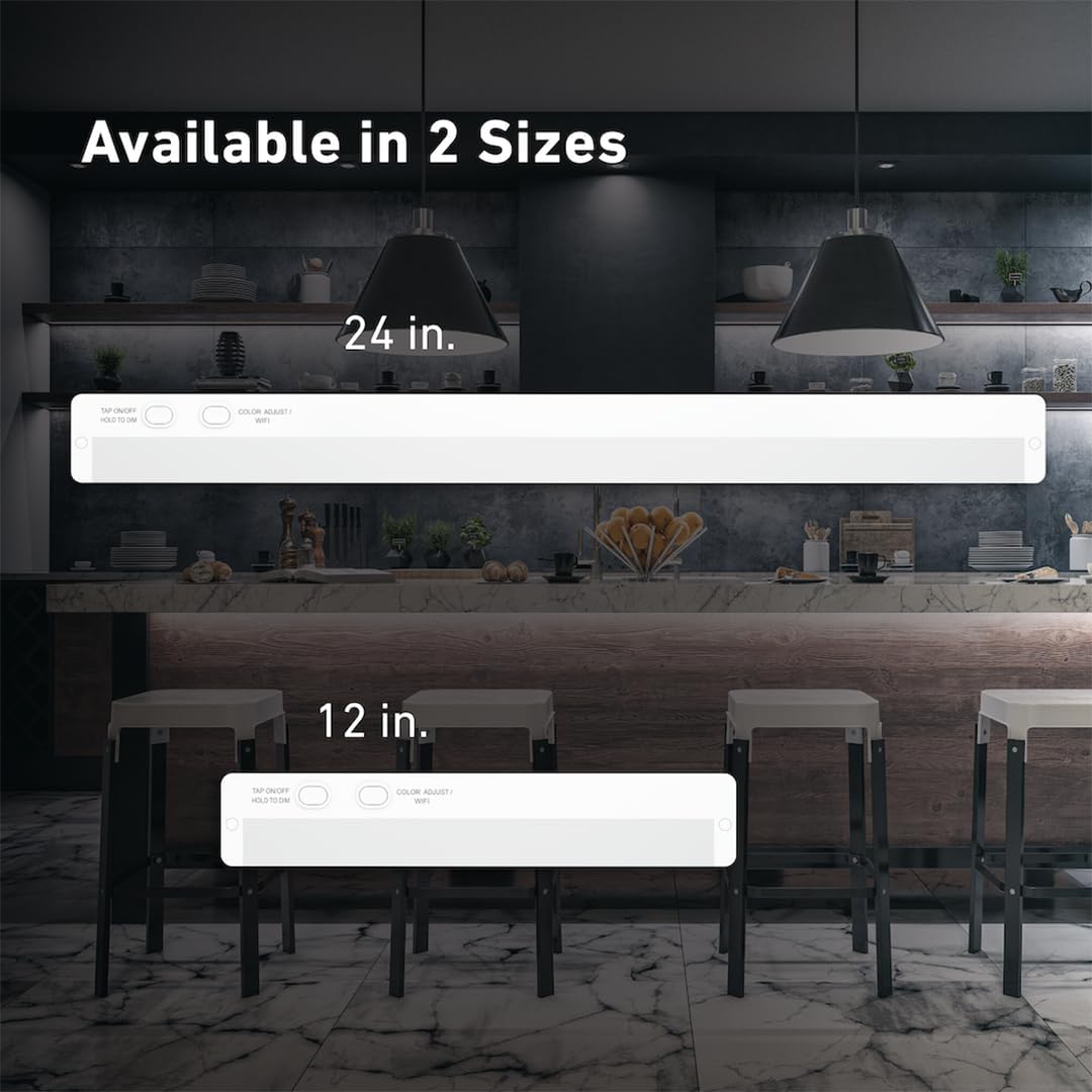 Good Earth Lighting 24" WI-FI Smart Plug-in Undercabinet Bar RGB+CCT Changing (2700-6500K), Dimmable, 1000 Lumen, White