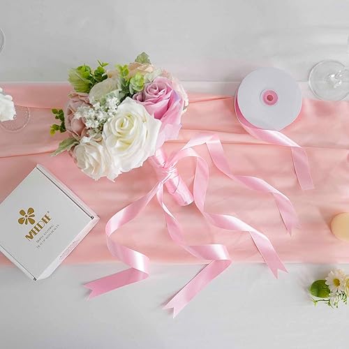 Vista 924 de MEEDEE Orange Satin Ribbon - 1.5 inch Double Faced Satin Ribbon, 50 Yards - Neon Tangerine - For Christmas, Thanksgiving, Halloween, Weddings