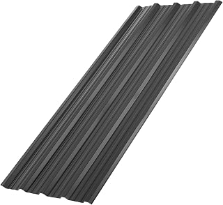 Yaocom 1 Pcs Black Corrugated Metal Roof Panels, 106 Sq. ft Cover with Screws, Sleek Finish for Shed, Patio Cover and Outdoor DIY Projects