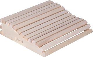 SULENO Sauna Kopfstütze Holz Espe, ergonomische Saunakopfstütze für Kopf & | Nacken, Hochwertiges Sauna Zubehör, hygienisch & langlebig, Saunazubehör Nackenstütze & Kopfkeil, Modell OLE