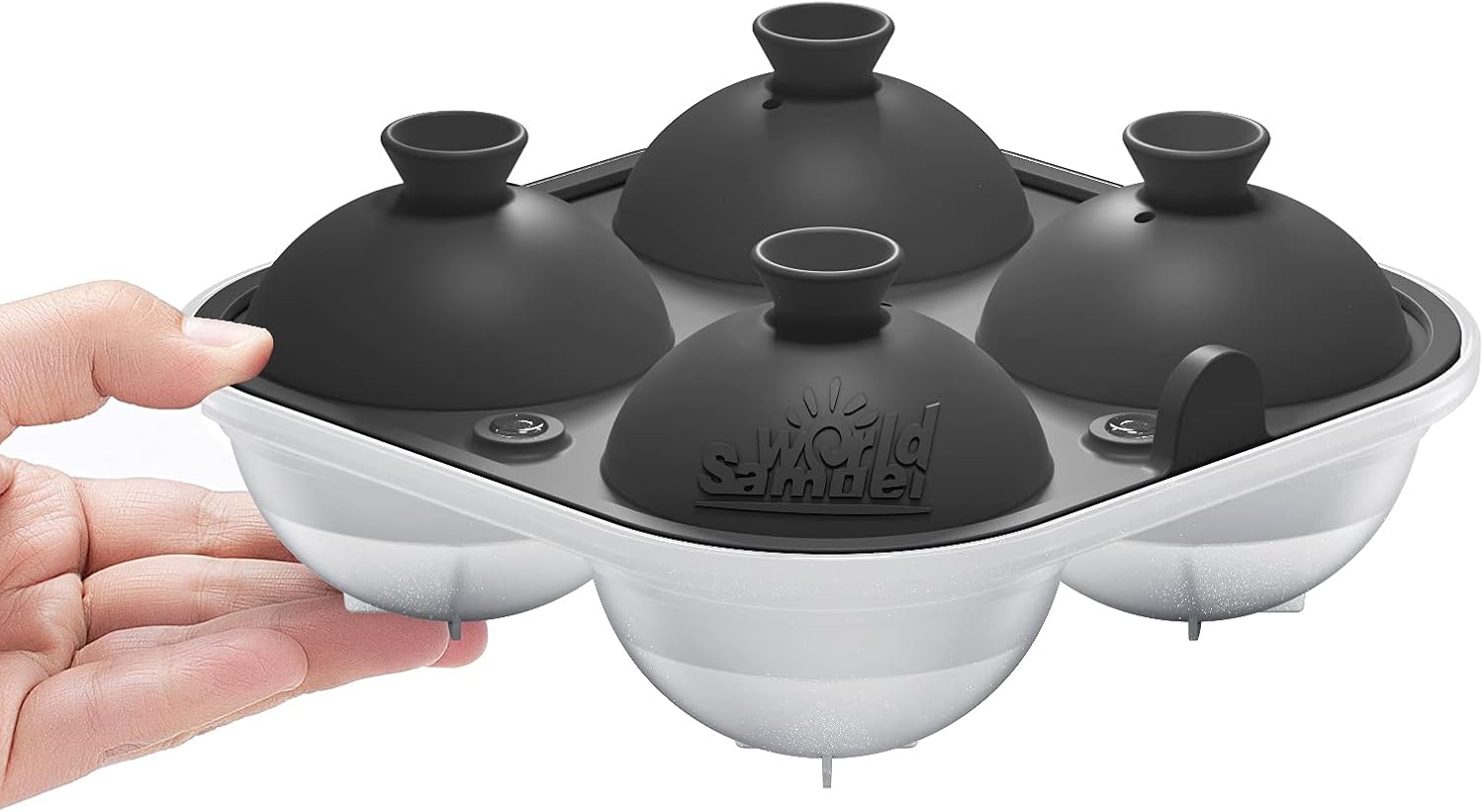 Samuelworld Large Sphere Ice Tray Mold Whiskey Big Ice Maker 2.5 Inch Ice Ball for Cocktail and Scotch: Kitchen & Dining