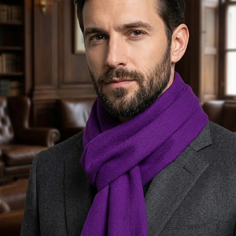 Winter Scarf for Men and Women, Solid Color Soft Warm Knitted Neck Warmer, Classic Unisex Thermal Wrap for Cold Weather