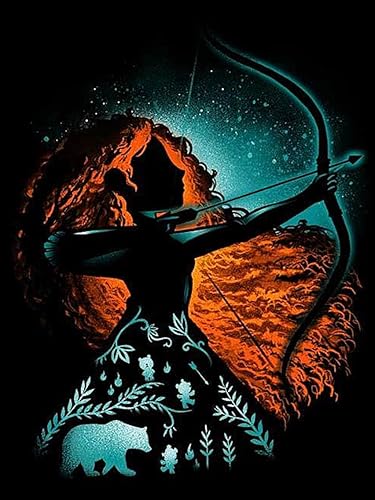 Miniatura 8 de Kit de pintura de diamante de princesa para adultos, kits de arte de diamantes 5D para adultos, arte de diamantes de princesa, kits de pintura de