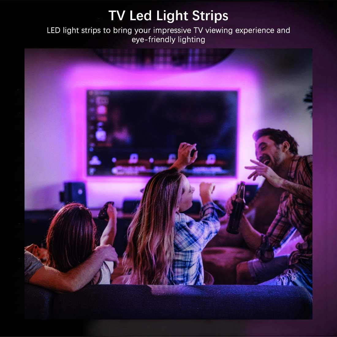 Led Strip Lights, 16.4ft Waterproof led Color Changing Strip Lights, RGB SMD 5050 Dimmable Flexible led Tape Lights, Suitable for Bedroom, Kitchen, TV, Party and Indoor DIY Mood Lighting Lovers