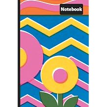 Risograph Abstract Floral Notebook Abstract Flowers Pattern 100 Pages 6x9 Journal Lined Notebook For Teens and Adults