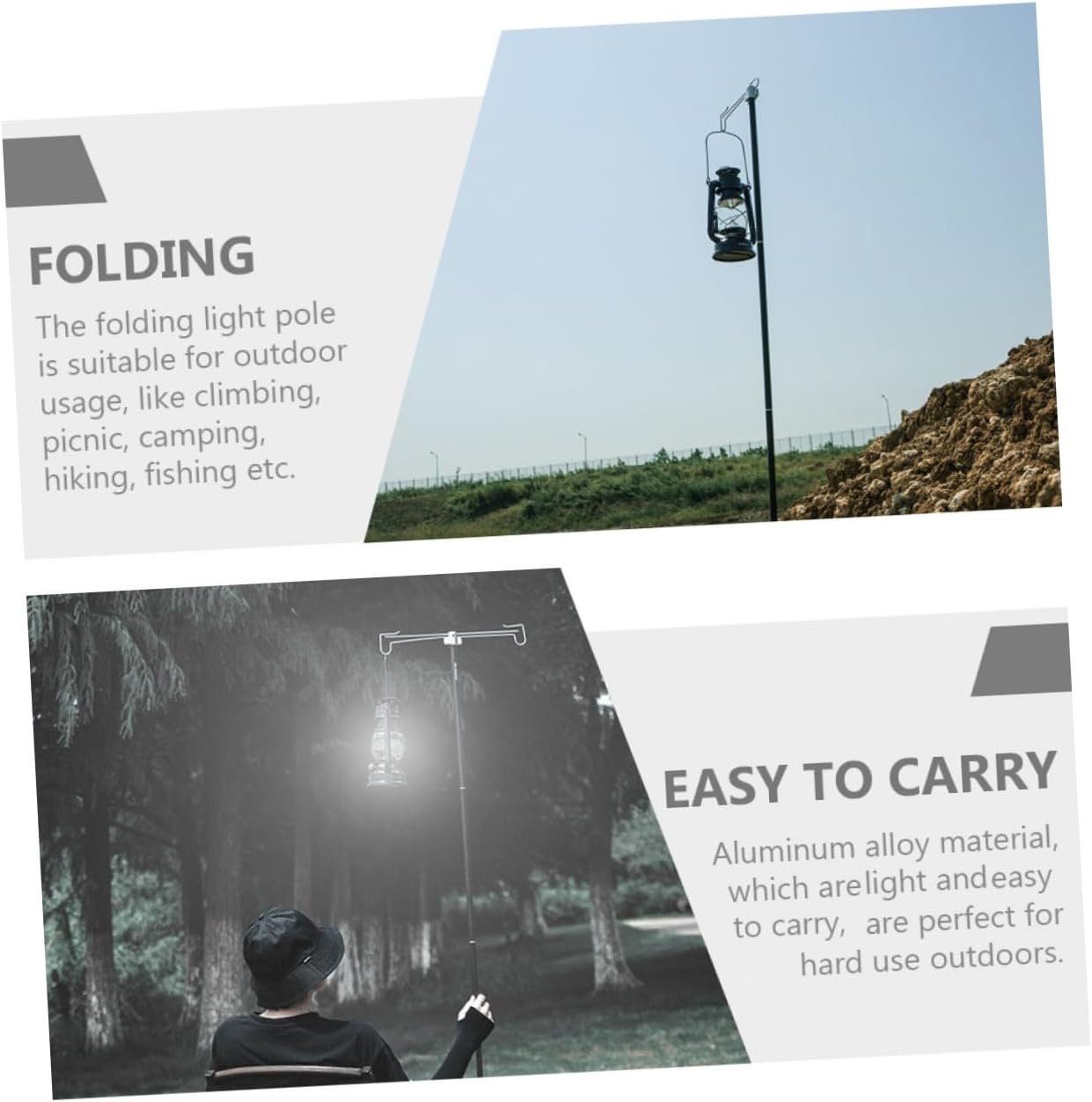 Portable Adjustable Light Rack for Outdoor Camping 1 Set Collapsible Lantern Holder Waterproof Camping Light Stand for Picnics Hiking and BBQ
