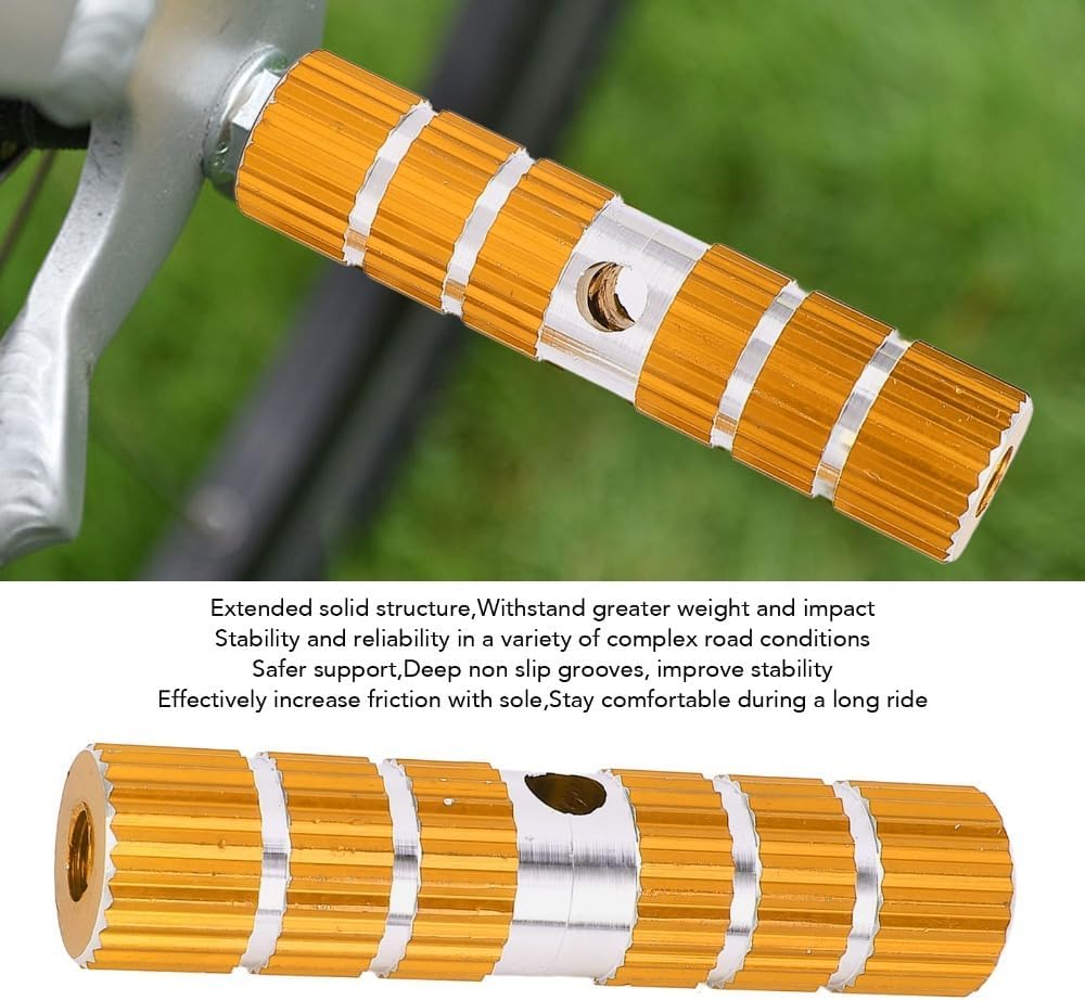 Aluminum Alloy Bike Pegs 3.94in Fit 3/8in Axle, Anti-Slip Foot Pegs