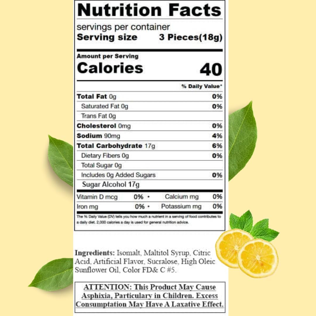 Sweetaholic Sugar-Free Lemon Drops Hard Candy | 2 Pounds (Approx. 160 Pieces) | Individually Wrapped | Bulk Hard Candy | Low-Calorie | Perfect for Parties and Events