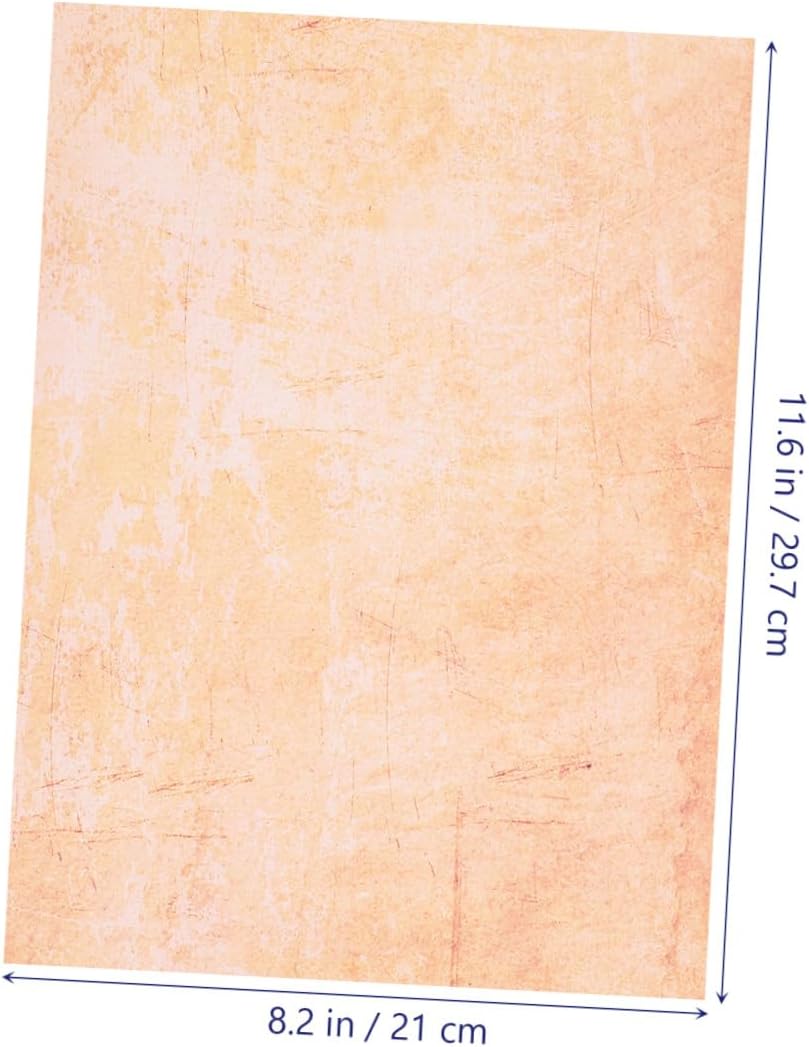 Abaodam 100pcs Vintage Letter Paper A4 Retro Wrinkled Texture Writing Stationery Pack for Invitations and Handwriting Letters
