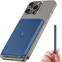 TRKOY for Magsafe Battery Pack, 5000mAh Magnetic Power Bank with Type-C Cable Fast Charging Lighting Input Wireless Portable Charger for iPhone 17/16/15/14/13/12/ All Series, Cosmic Blue