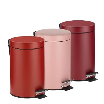 Kela 24297 Monaco Pedal Bin, 3L, Raspberry Red