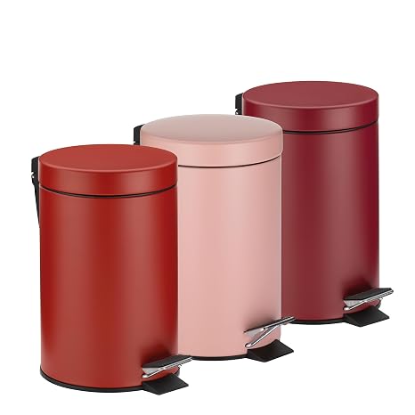 Kela 24297 Monaco Pedal Bin, 3L, Raspberry Red