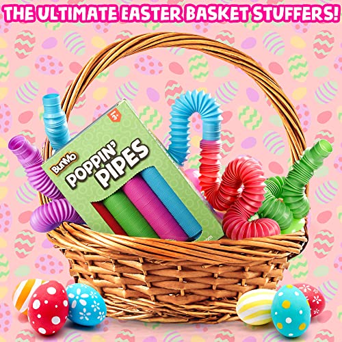 Bunmo Pop Tubes Large 4Pk | Toddler Sensory Toys | Hours Of Fun For Kids | Imaginative & Stimulating Creative Learning | Toddler Easter Basket Stuffers | Easter Basket Stuffers For Toddler #TOP3