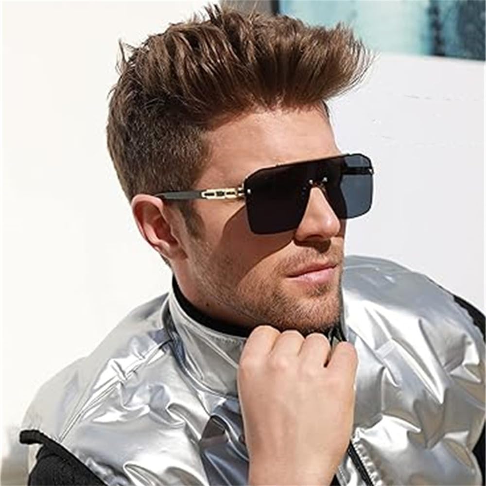 Occhiali da sole, Donna Flat Top Senza Cornice Oversize In Un Unico Pezzo