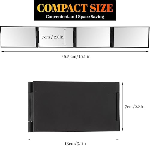 Miniatura 2 de 4 Way Mirror for Self Hair Cutting , Barber Mirrors , 360 Degree Handheld Desktop Self Haircut Mirror , Portable Foldable Makeup Mirror for Hair