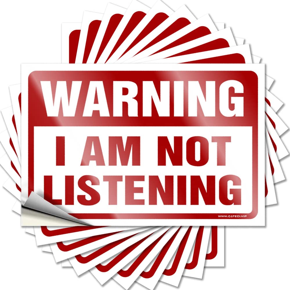 Vintage Decor Stickers - Encouragement Stone Door Warning I'm Not Listening(12X18CM)