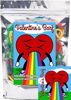 Valentine's Day Barf Rainbow Lace Licorice Funny Unique Gag Birthday Girl, Boy and Teens Candy Gift (5.5 Ounce)