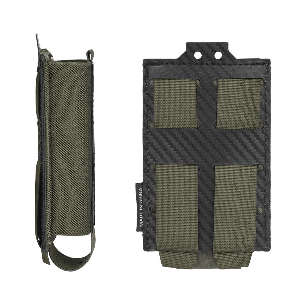 IDOGEAR Mag Pouch 5.56 MOLLE Magazine Pouch Rifle Magazine Carrier with Carbon Fiber Patterned PP Plate Fit for M4 M14 M16 AR15 (Ranger Green) - Image 3