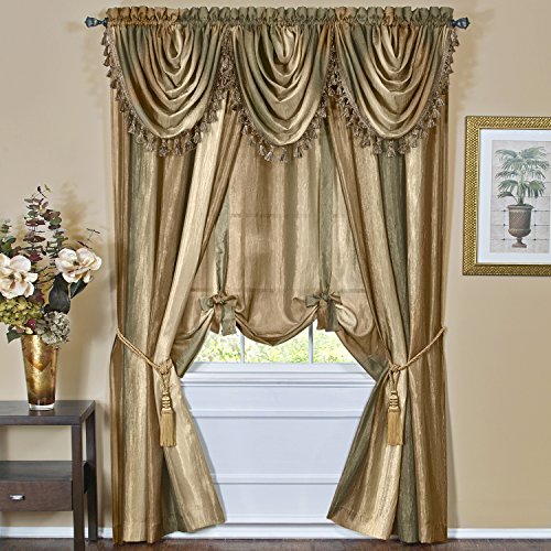 Achim Home Furnishings Ombre Waterfall Window Curtain Valance, 46" x 42", Earth - Thumbnail 2