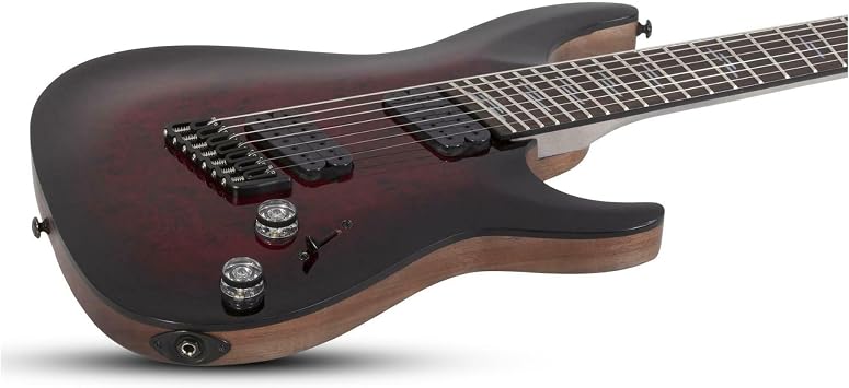 Schecter Omen Elite-7 Multiscale Electric Guitar - Black Cherry Burst