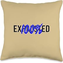 100% Exhausted Burnout Fatigue Humor Tired Sleep Deprivation Throw Pillow