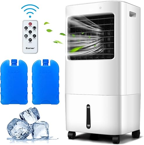 DORTALA Enfriador evaporativo portátil ventilador y humidificador con control remoto temporizador de 75 4 velocidades y 3 modos ideal para sala de