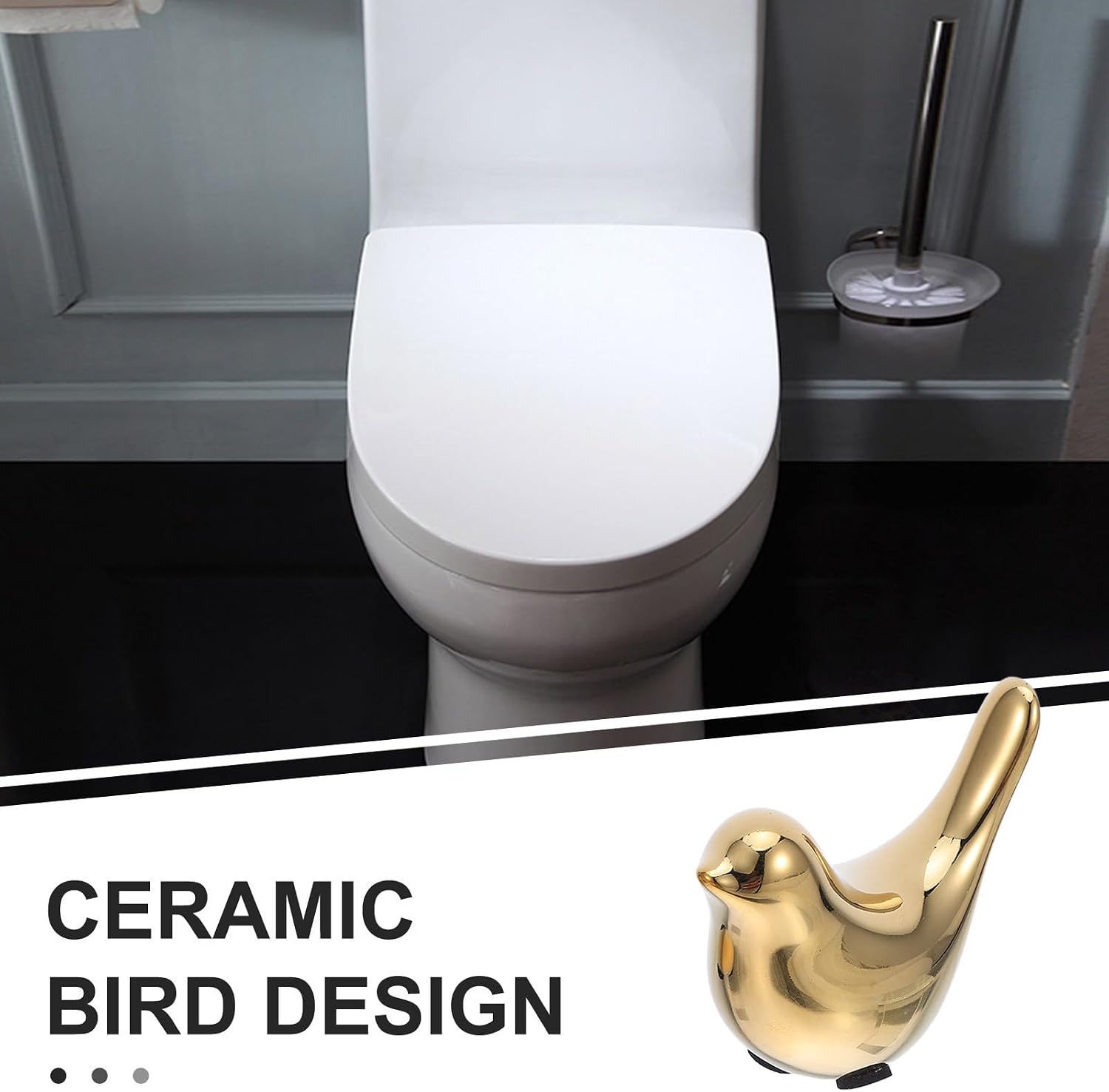 Ceramic Toilet Bolt Covers Bird Shape Set of Two Universal Compatibility Easy Installation Decorative Toilet Floor Screw Covers for Bathroom Decor