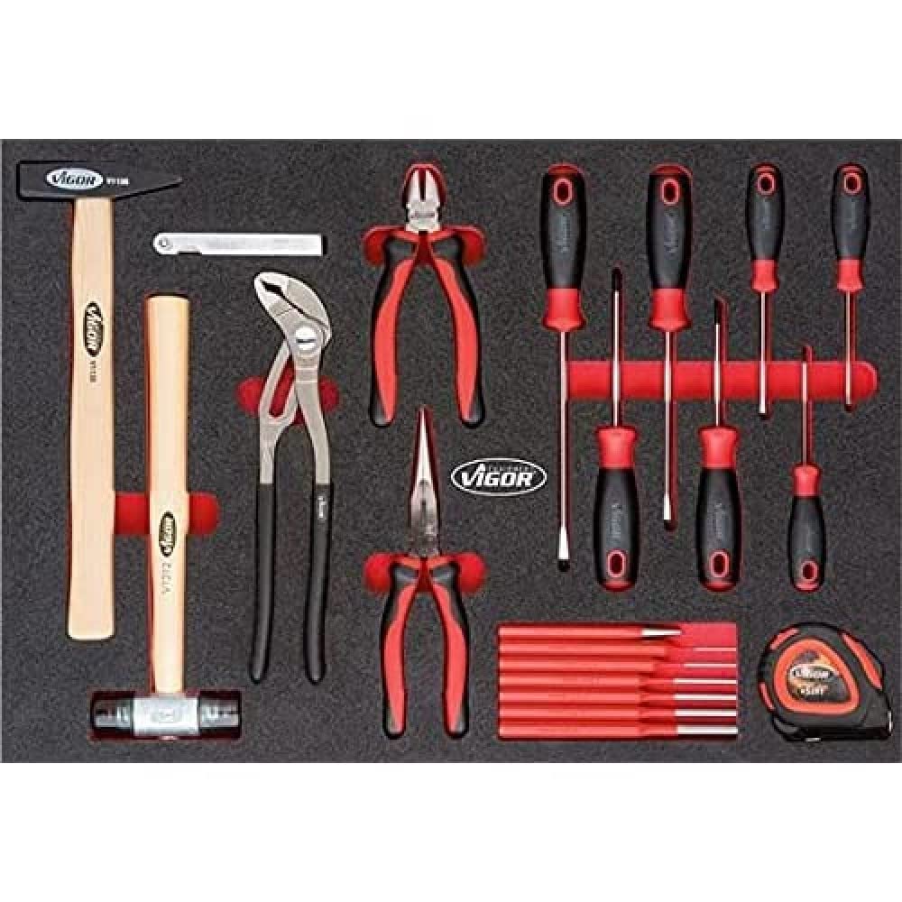 Vigor V5634 martello/pinza/cacciavite set