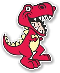 2 x HAPPY Color Rosa Dinosaurio T-Rex de peluche ventana pegatina coche ...