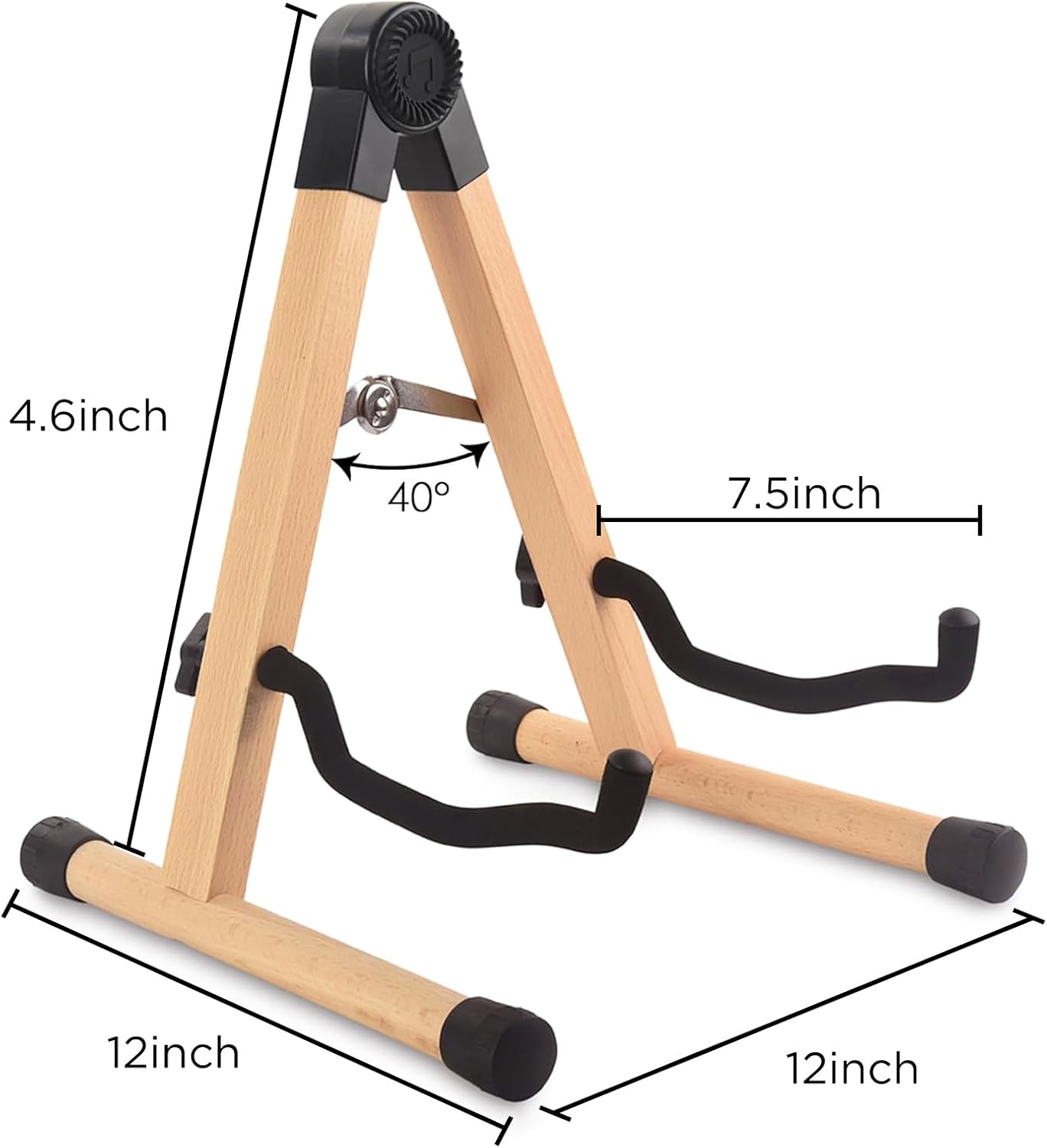 Wood Guitar Stand, Foldable A-Frame Wooden Floor Stand for Acoustic, Electric, Classical & Bass Guitars, Mandolin, Banjo, Ukulele | Stable Musical Instrument Support Holder.