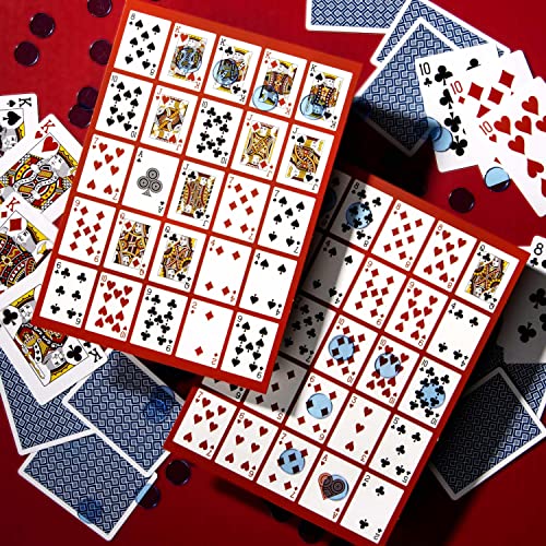 Mbgbrybelly Poker Keno And More Poker Keno Bundle - 24 Players Complete Game And Expansion Pack - 24 Game Boards, 2 Decks Of Cards, 400 Plastic Blue Bingo Chips - Family Game Night Casino Gift #TOP3