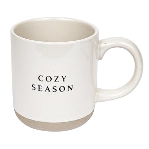 Sweet Water Decor Cozy Season Stoneware Coffee Mug Fall and Winter Novelty Coffee Mugs Microwave Dishwasher Safe 14oz