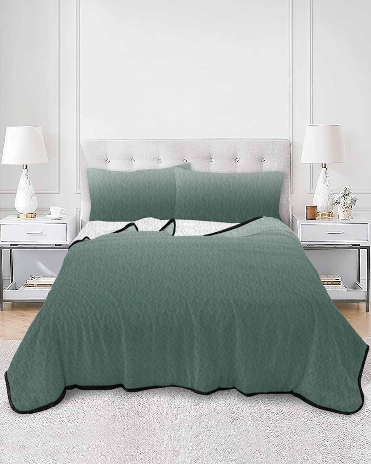 King Size Quilt Set, Abstract Color Gradient Lightweight Bedspread Coverlet Set Soft Microfiber Summer Quilt with 2 Pillow Shams, Ombre Art 3 Piece Comforter Bedding Set