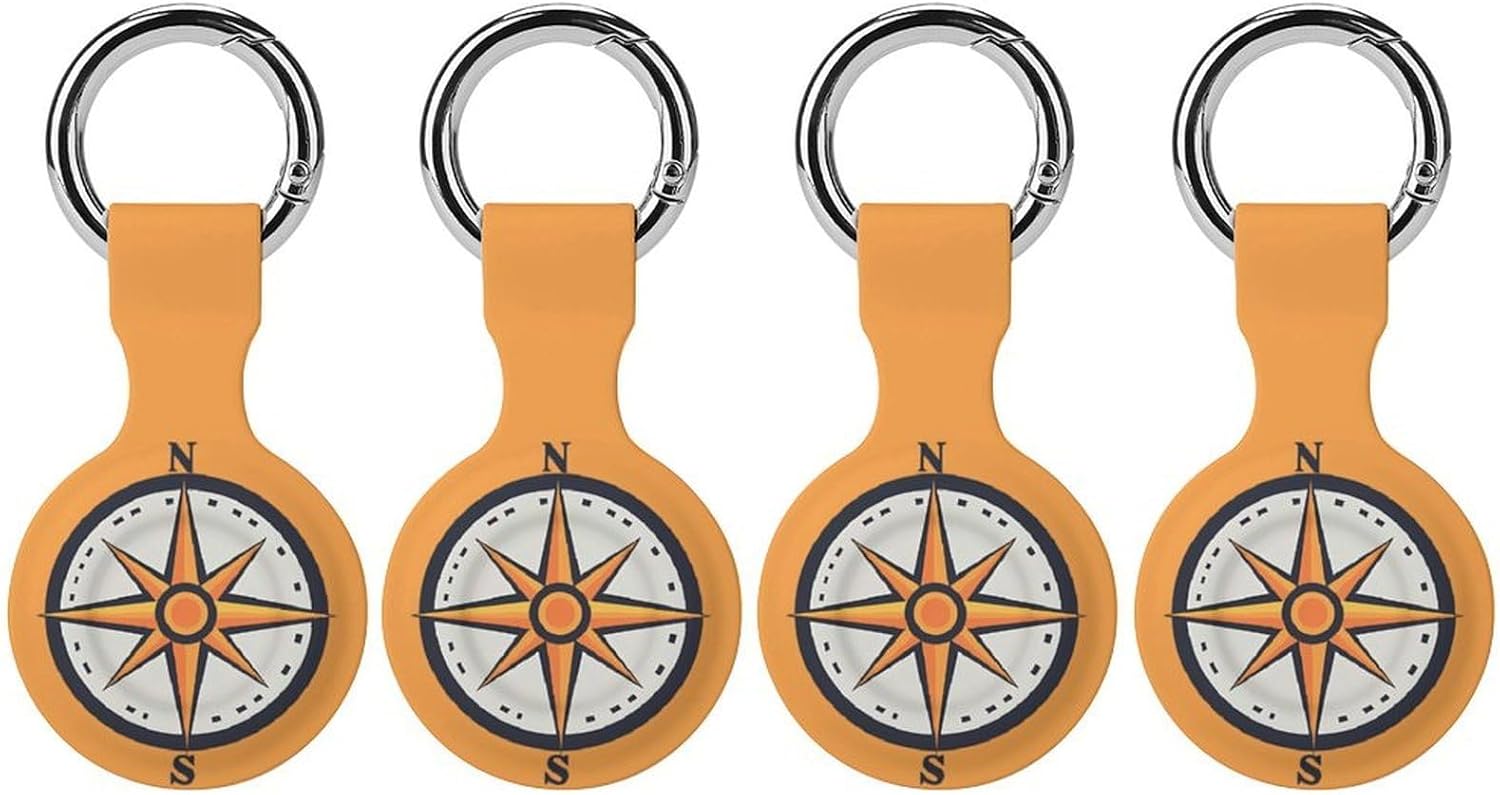 Nautical Compass Funny Cover Compatible with AirTag Case Protector GPS Tracker Holder with Keychain