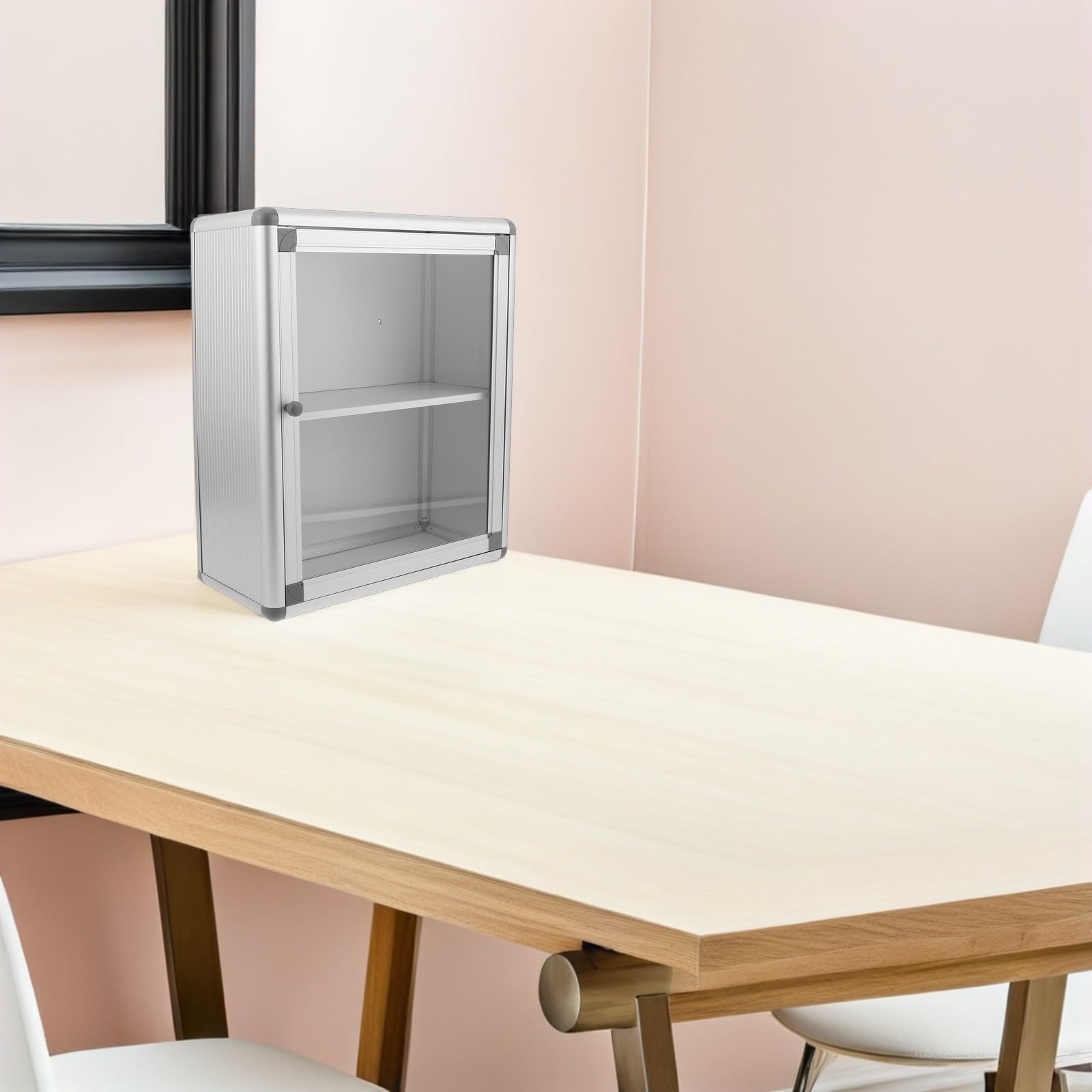 CANIGHT Botiquín con Ventana Transparente y Estructura Montada en Pared Diseño Ahorrador de Espacio Metálico de Pared para Áreas Públicas y Entornos Profesionales