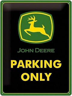 Nostalgic-Art Retro Tin Sign – John Deere Parking Only – Gift idea for Tractor Fans, Metal Plaque, Vintage Design for Wall Decoration, 15 x 20 cm