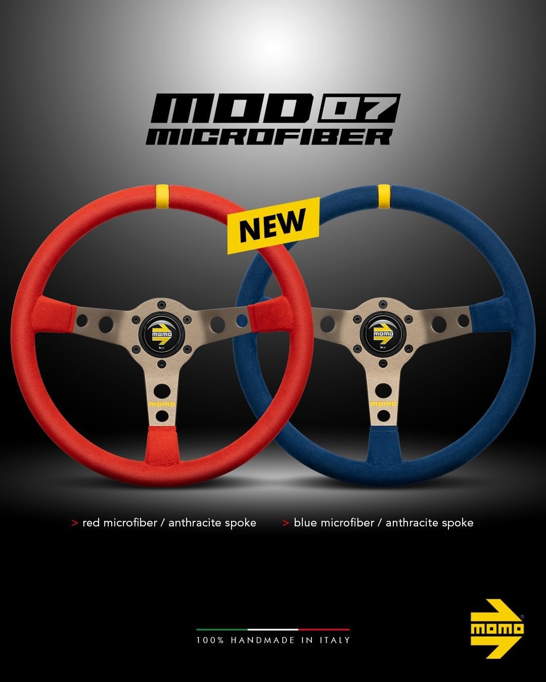 MOMO Motorsport Mod.07 Steering Wheel - Red Microfiber Anthracite Spokes 350mm Racing Drifting