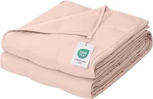 ZonLi Weighted Blanket for Adults (80"x87", 25lbs, Light Pink) King Size Cooling Heavy Blanket with Premium Glass Beads