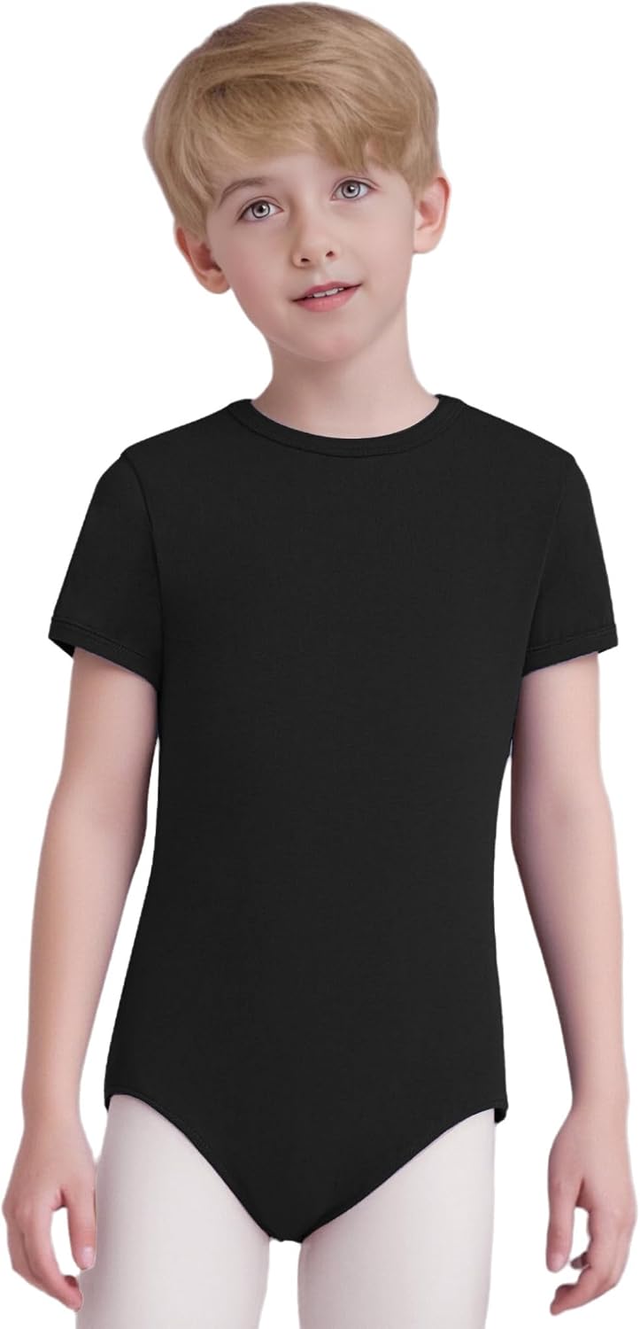 Jugaoge Special Needs Adaptive Clothes For Girls Boys Short Sleeve Gym Leotard Biketard Solid Color