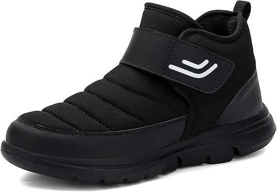 Womens Mens Waterproof Platform Snow Ankle Boots with Hook Loop Unisex Warm Fur Lined Comfortable Non Slip Thick Soles Winter Booties Outdoor Casual Snow Proof Walking Shoes