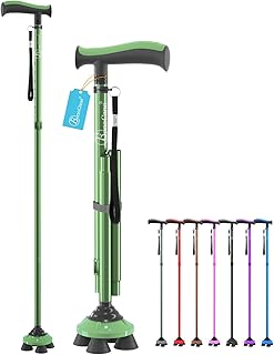 BeneCane Walking Cane for Men & Women Walking Stick for Seniors Folding Canes Quad Cane Adjustable Lightweight Sturdy Free...